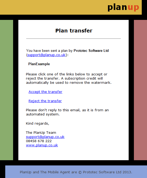 transfer plan email